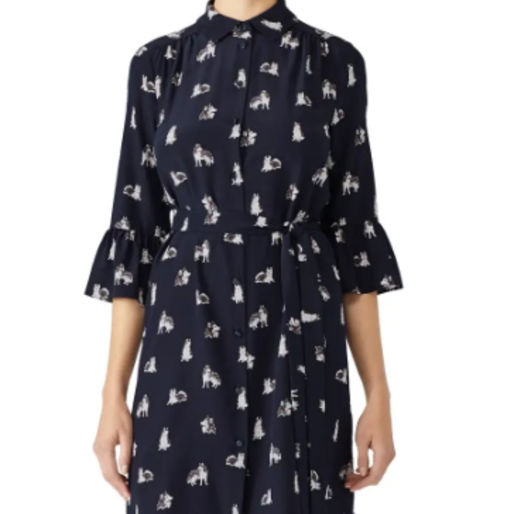 Kate Spade Navy Husky Print Dress Size M